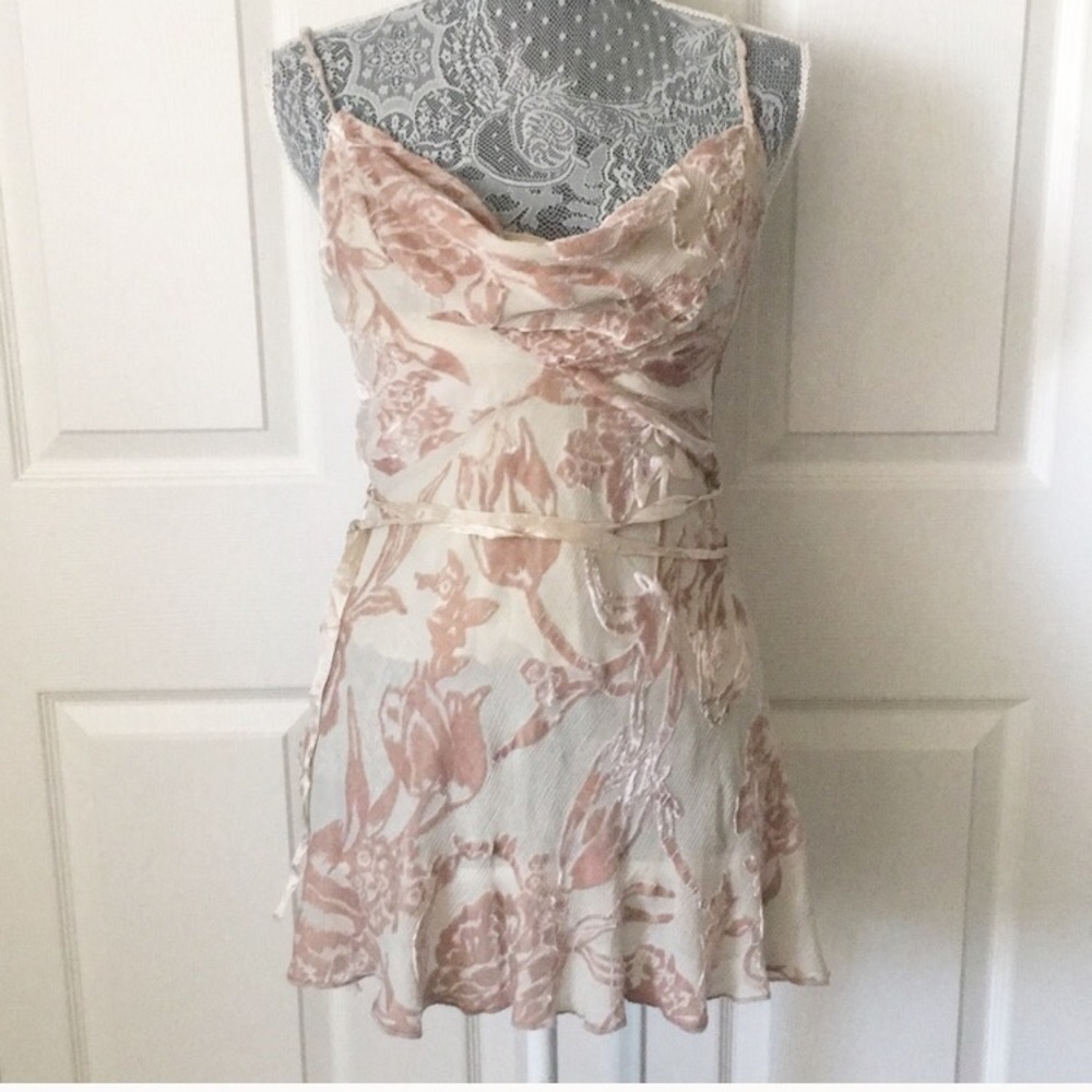 10 Crosby Derek Lam Blush Pink and Cream Silk Top
